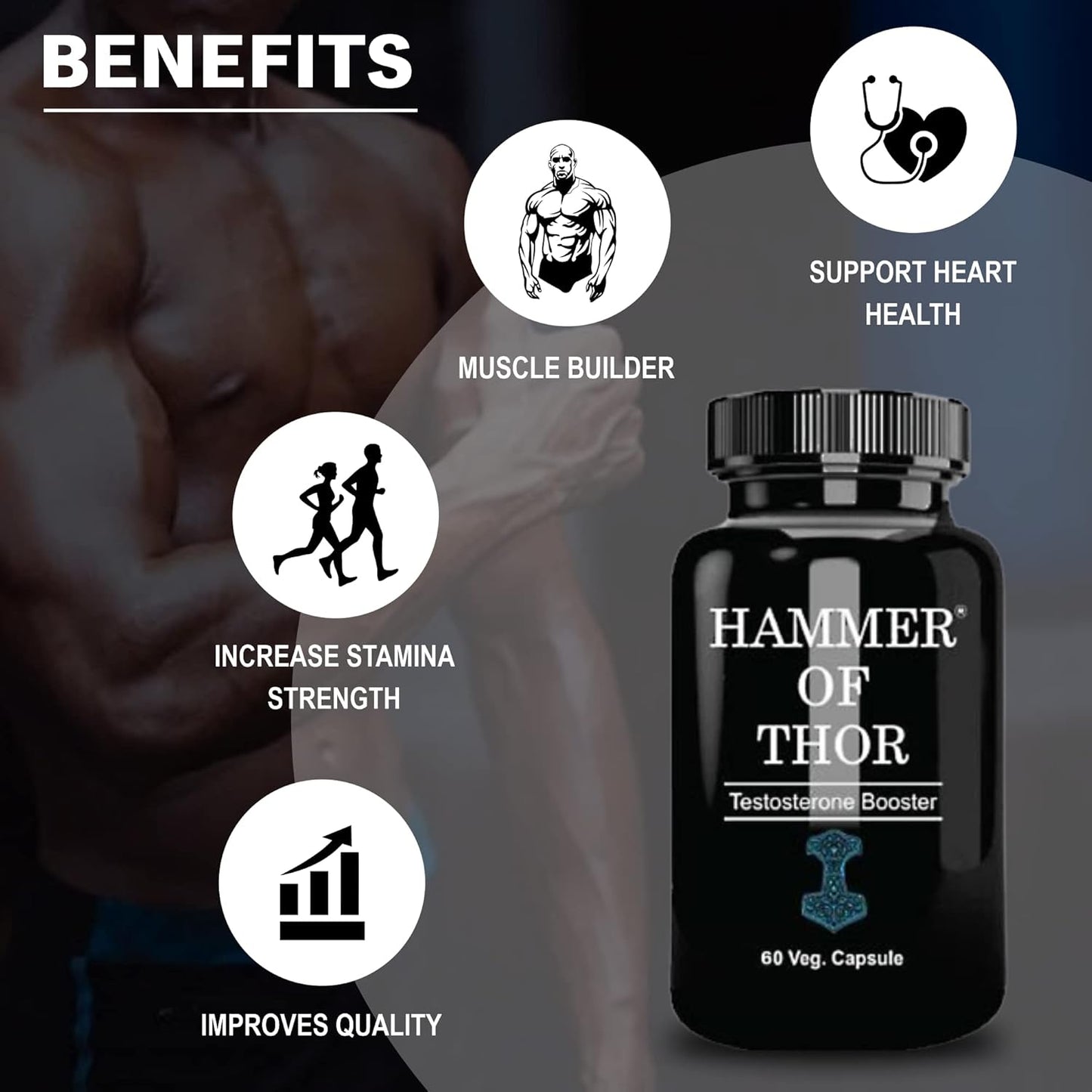 Hammer of Thor Immunty Capsule Herbal Supplement 100% Pure Natural Herbs Extract Only for Men 60 Capsule